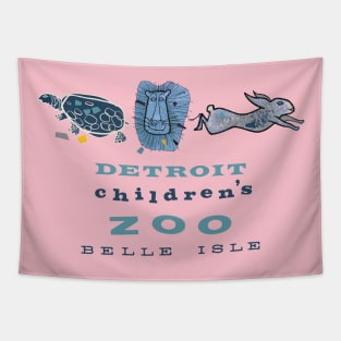 Vintage Belle Isle Children's Zoo (Detroit) Tapestry