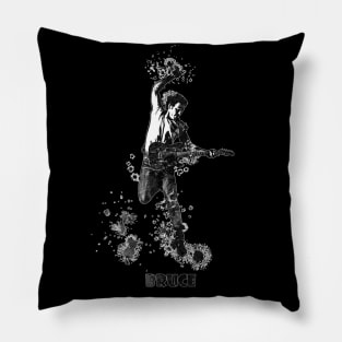 Bruce Springsteen The Boss Watercolor Splatter 03bw Pillow