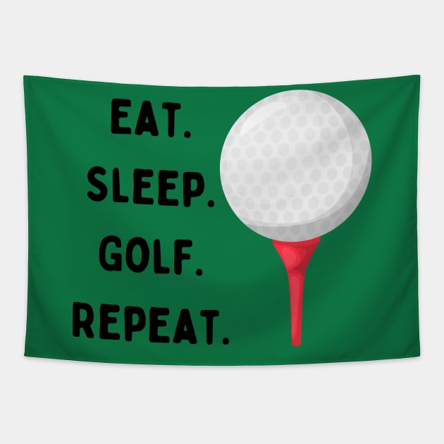 Eat. Sleep. Golf. Repeat. Tapestry by akastardust