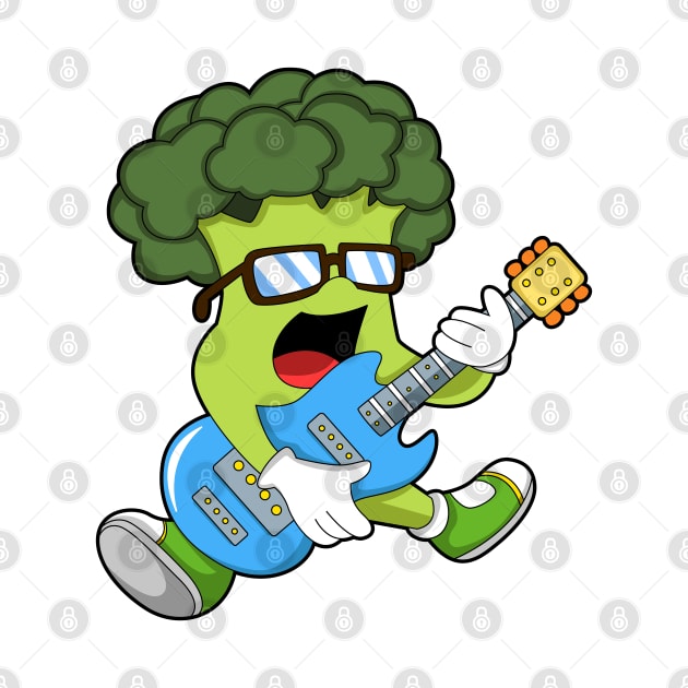 Broccoli as Musician with Guitar by Markus Schnabel