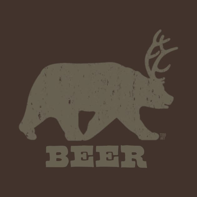 BEER BEAR by toddgoldmanart