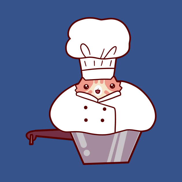 Chef Cat Sitting in Pot by saradaboru