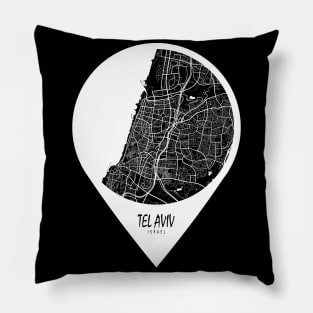 Tel Aviv, Israel City Map - Travel Pin Pillow