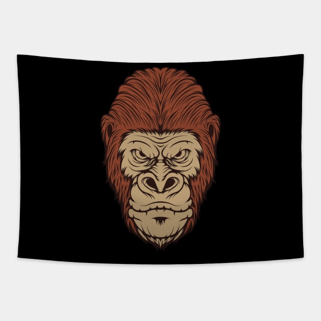 Vintage Angry Gorilla Tapestry by JagatKreasi
