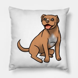 Dog - American Pit Bull - Red Nose Natural Pillow