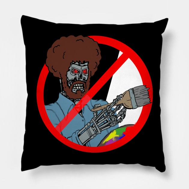 Just say no to ai artists!! Pillow by Undeadredneck