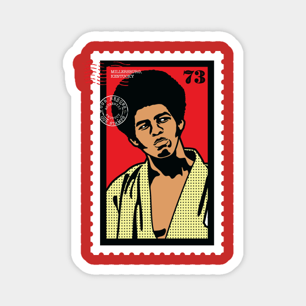 Jim Kelly Hero Stamp Magnet by BlackActionTeesOnDemand