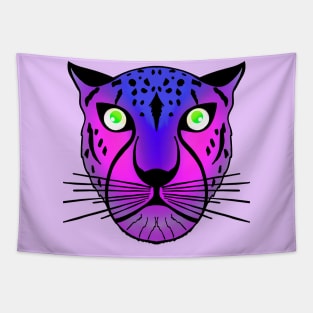Neon Pink and Blue Purple Leopard Tapestry