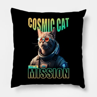 COSMIC CAT ON A MISSION Pillow