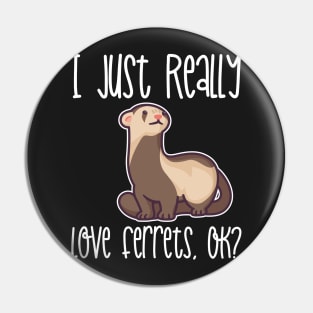 I Just Really Love Ferrets, OK? graphic Pin