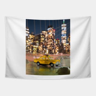 New York Yellow Taxi Night Tapestry