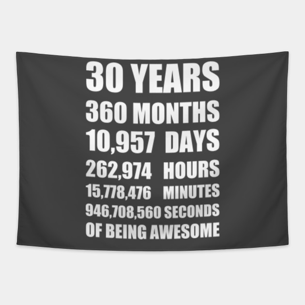 30th Birthday Or 30 Year Wedding Anniversary Gift Birthday Gift Ideas Tapestry Teepublic