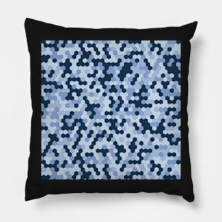 Digital Camouflage Blue Print Pattern Pillow