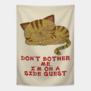 Don't bother me, I'm on a side quest - sleeping kitty Tapestry