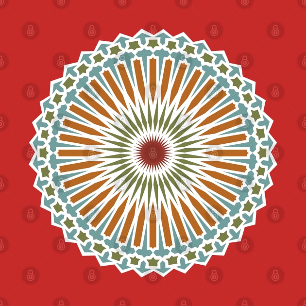 Orange Flower Arabic Tiles by Tiro1Linea