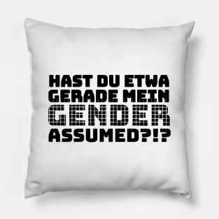 Gender Assuming Denglisch Designer Shirt Pillow