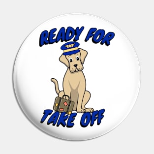 Funny Pilot Brown Big Dog Pin