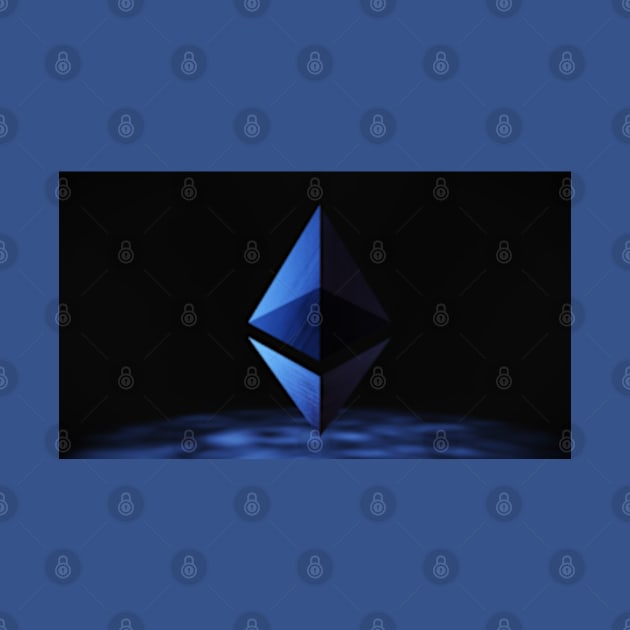 Ethereum logo ina dark backdrop, cryptocurrency by AISHOPPE