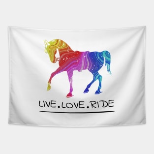 'Live Laugh Ride' Amazing Horse Gift Tapestry