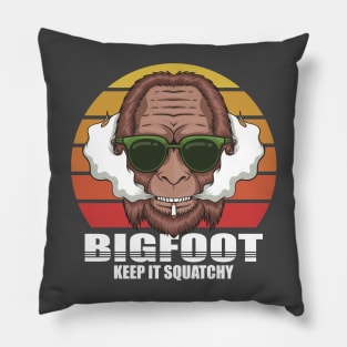 Keep It Squatchy Funny Retro Bigfoot Sasquatch Pillow