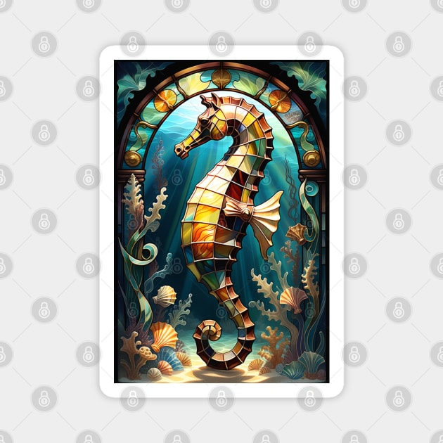 Stained Glass Sea Horse Magnet by BrightC