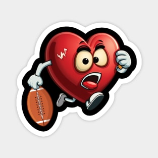 Heart American Football Valentines Day Boys Men Kids Sports Magnet