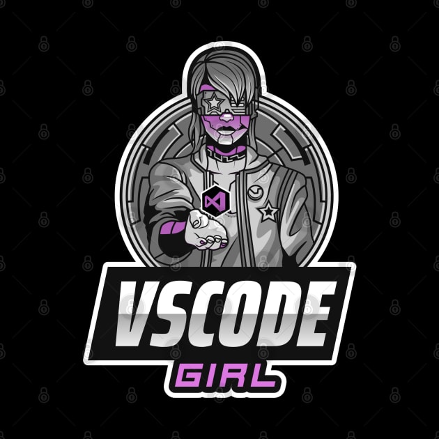 VSCode Girl - Visual Basic by Cyber Club Tees