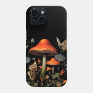 Vintage Goblincore Mushrooms and Butterflies Phone Case