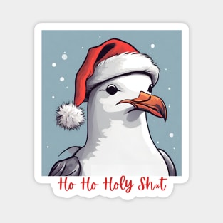 Funny Smug Seagull in a Santa Hat Magnet