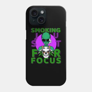 cute alien smokes just for focus Phone Case