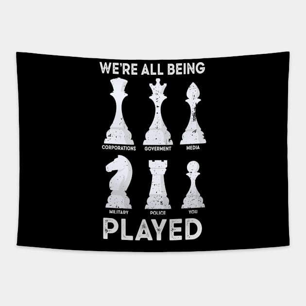 Chess Game Funny Conspiracy Theorist Conspiracies Tapestry by Tom´s TeeStore