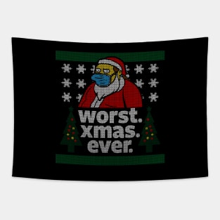 Worst Christmas Ever Funny Ugly Christmas Sweater Tapestry