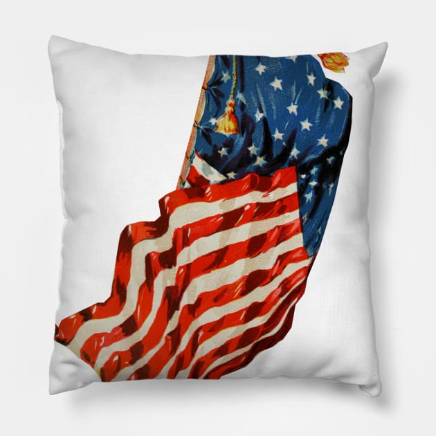 Vintage American Flag Pillow by MasterpieceCafe