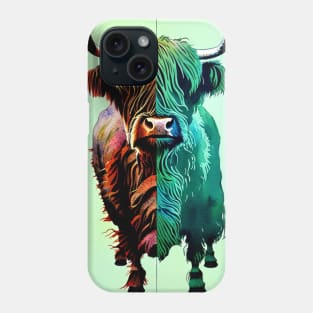 Trippy Highland Cow Phone Case