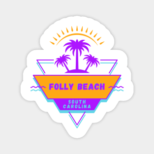 Folly Beach South Carolina Vibes 80's Magnet