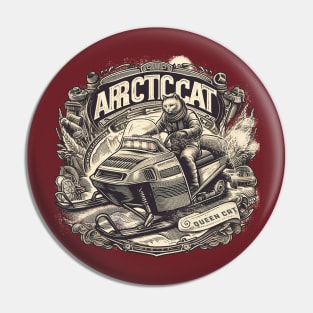 Vintage Snowmobile Cat Pin