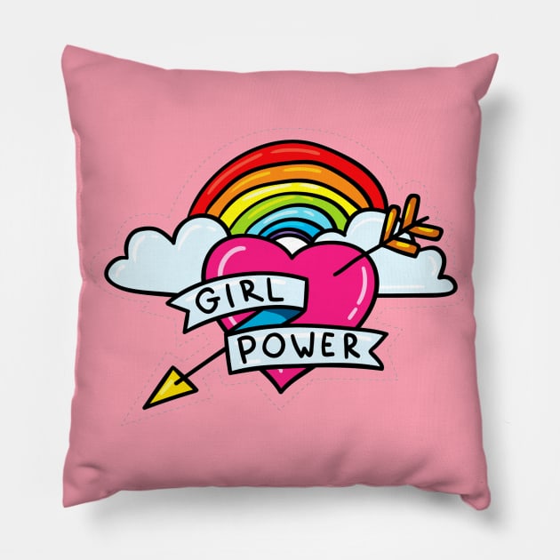 Girl Power Positive Inspiration Girly Quote Pillow by Squeak Art