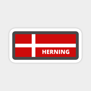 Herning Denmark in Danish Flag Magnet