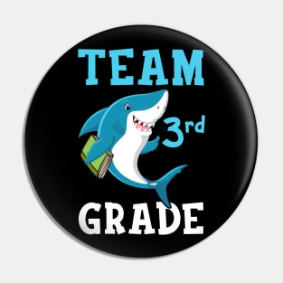 3rd Grade Teacher Student Shirts Shark Back To School Gift Pin