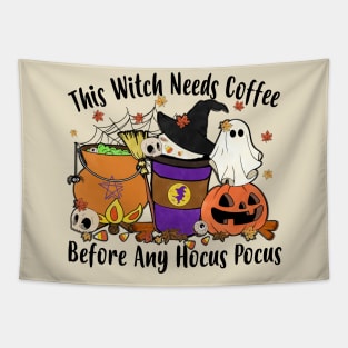 This Witch Needs Coffee Before Any Hocus Pocus Tapestry