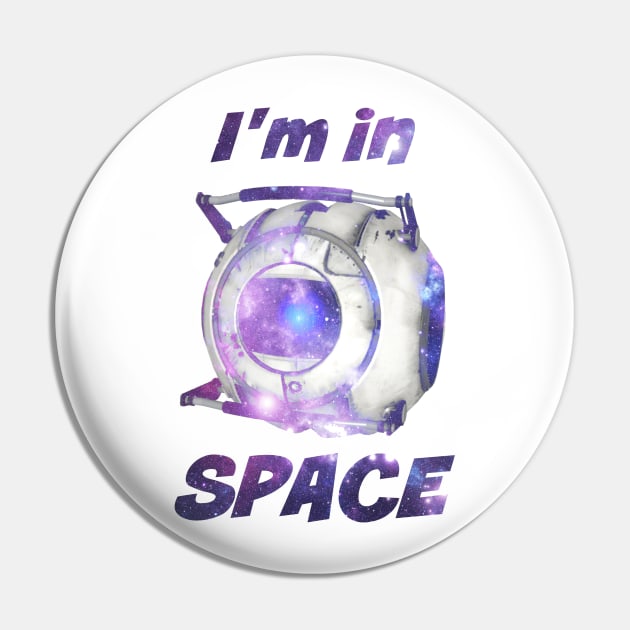 Portal 2 Wheatley "I'm in Space!" Galaxy Print Pin by TheArtsyElf