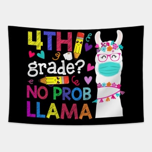 Quarantine Llama 4th Grade 2020 School Social Distance Shirt Funny Back To School Gifts Tapestry
