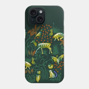 Eerie Forest- Mystical Animals in the Woods- Emerald Citron Phone Case