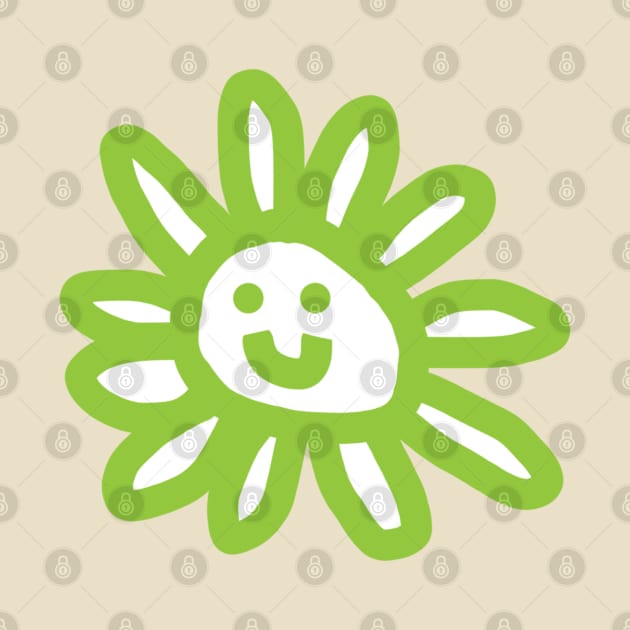 Green Daisy Flower Smiley Face Graphic Green TShirt TeePublic