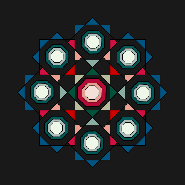 Tile mandala (black) by hedehede