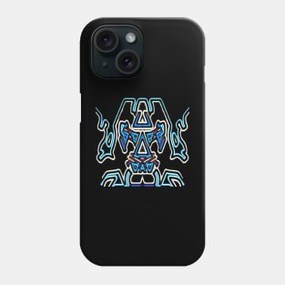 Angry Robot Neon Blue Phone Case