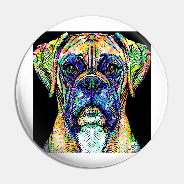 BOXER watercolor and ink portrait Pin by lautir