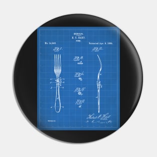 Kitchen Fork Patent - Chef Cook Country Farmhouse Art - Blueprint Pin