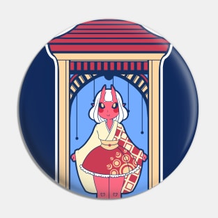 Red Little Oni Girl Pin