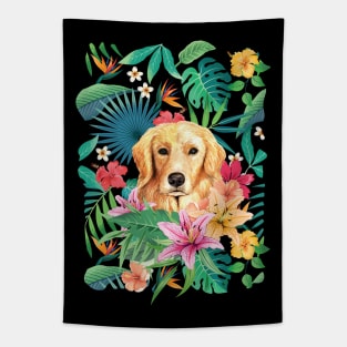 Tropical Golden Retriever Puppy 1 Tapestry